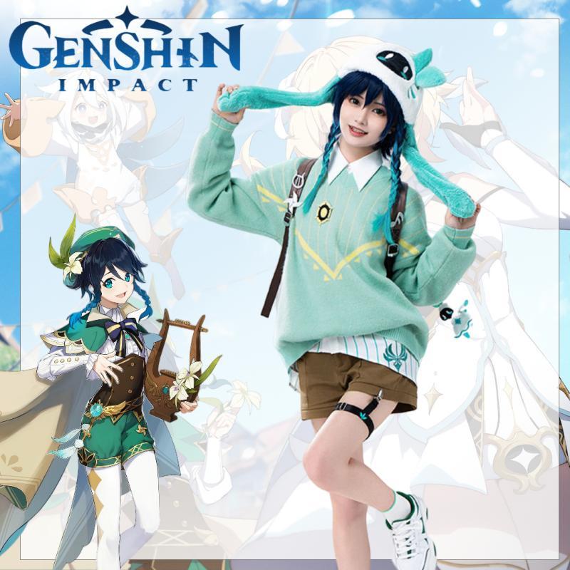 Венди Genshin Impact Праздничная Повседневная Одежда для Ролевых Игр Украшение на Грудь