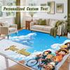 Crystal Velvet Square Rug Custom NameOne Piece Pattern Non Slip Home Floor Decor Rug