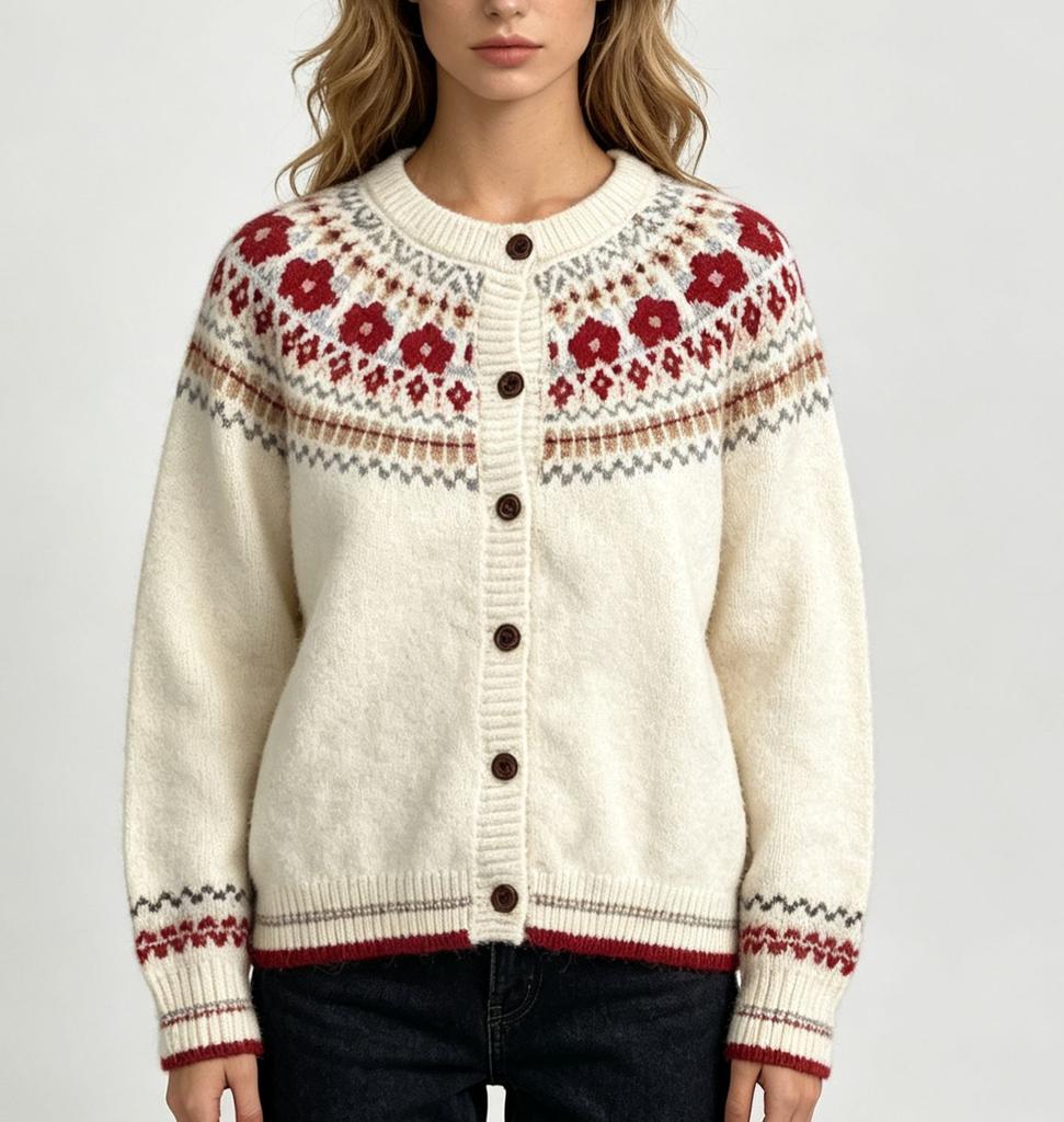 Women's Knitted Cardigan Sweaters Soft Cozy Long Sleeve Button Down Crew Neck Sweater Cardigans Casual Fall Knit Open Front Jacket Outfits for Women