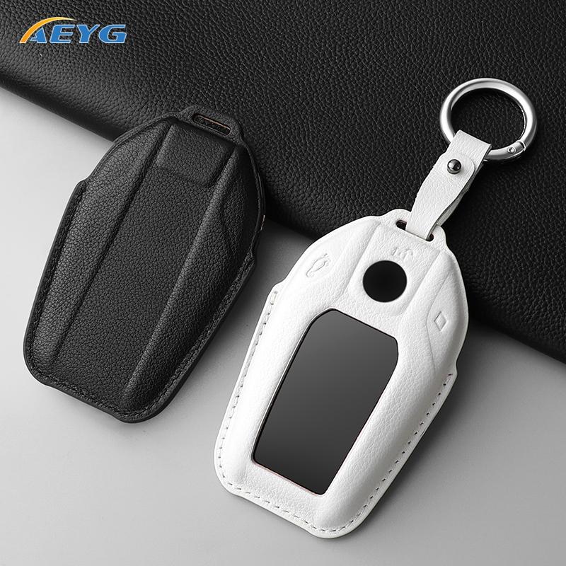 Leather Car Key Case Full Cover for BMW 5 7 Series G11 G12 G30 G31 G32 I8 I12 I15 G01 X3 G02 X4 G05 X5 G07 X7 Key Chain