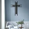 1pc Metal Wall Cross Stickers - Modern Design Wall Art Home Stickers for Living Room Decor and Style Enhancement