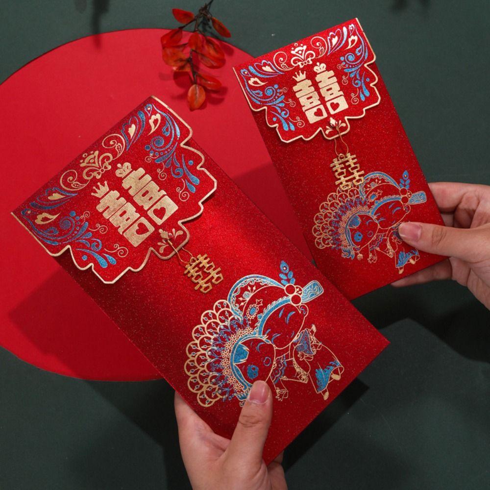 New Year's Blessing Bag Red Envelope New Year Packet Blessing Bag Money Pocket DIY Packing