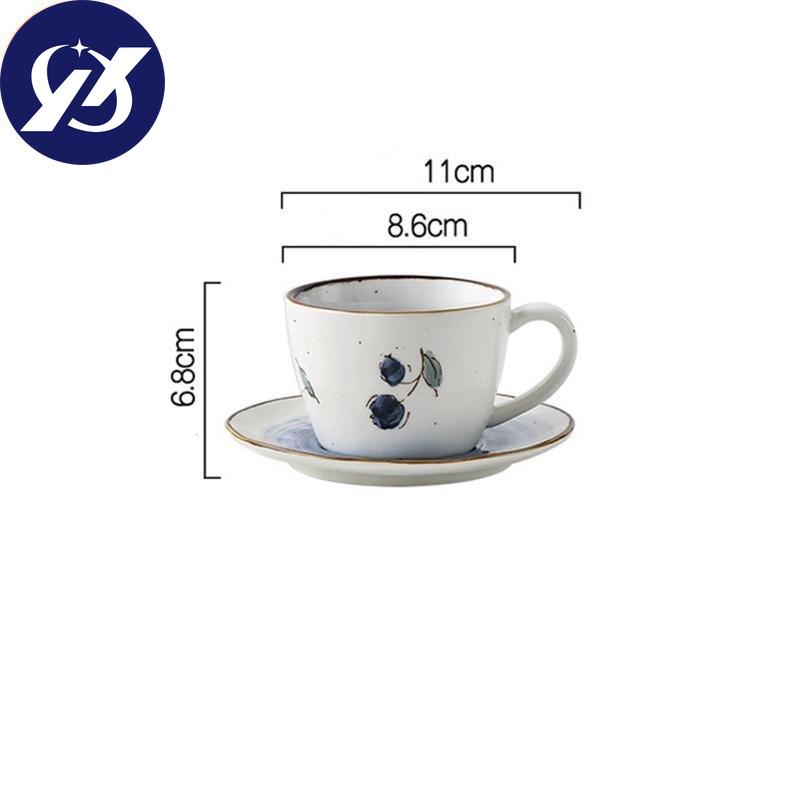 Керамическая чашка для кофе и блюдце, 175 мл, чашка для послеобеденного чая, фарфоровая чашка для молока, ручная роспись, лимон