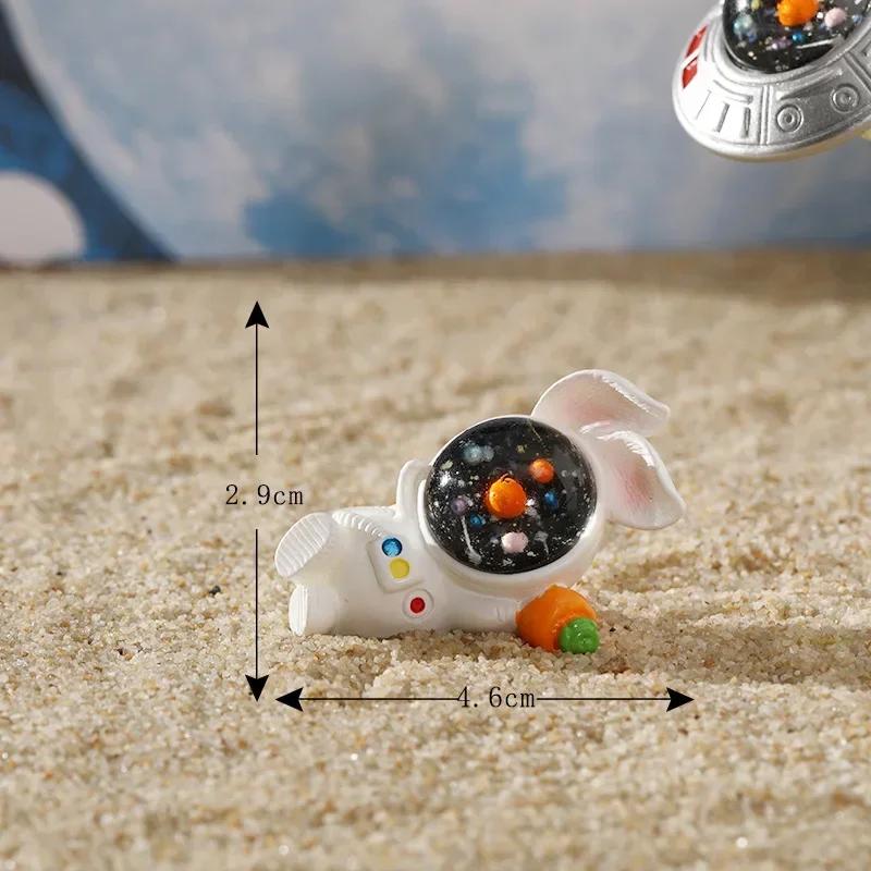 Миниатюрные фигурки милые мультяшные астронавты кролики микро ландшафтные украшения для украшения дома поделки кролики декор стола комнаты
