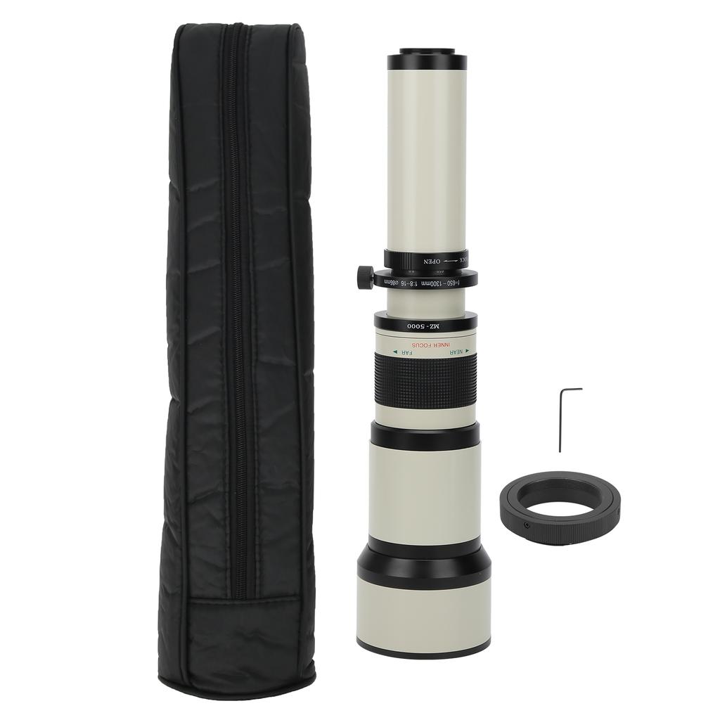 6501300mm F8F16 Telephoto Manual Zoom Lens with Adapter Ring for Sony AFMount Camera