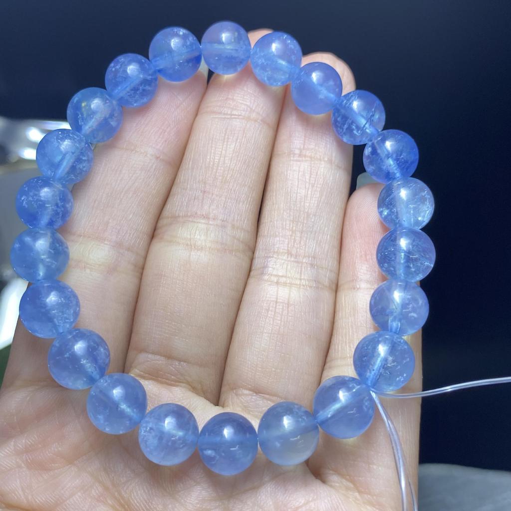 Натуральный аквамариновый браслет из кристалла цвета Glacier Blue - Элегантные флуоресцентные глубоко-синие украшения