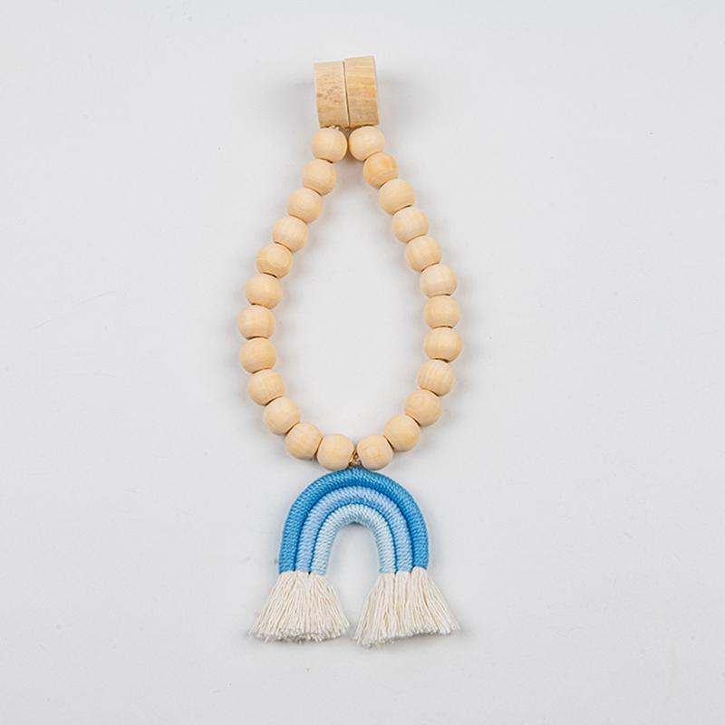 2 шт./набор Радужная бахрома из деревянных бусин Магнитный ремешок Богемные аксессуары для бахромы Плетеный шнур для штор Декоры