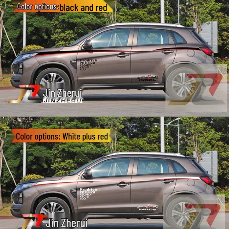 Mitsubishi ASX Outlander & Eclipse Cross Body Waistline Color Stripes Decals.