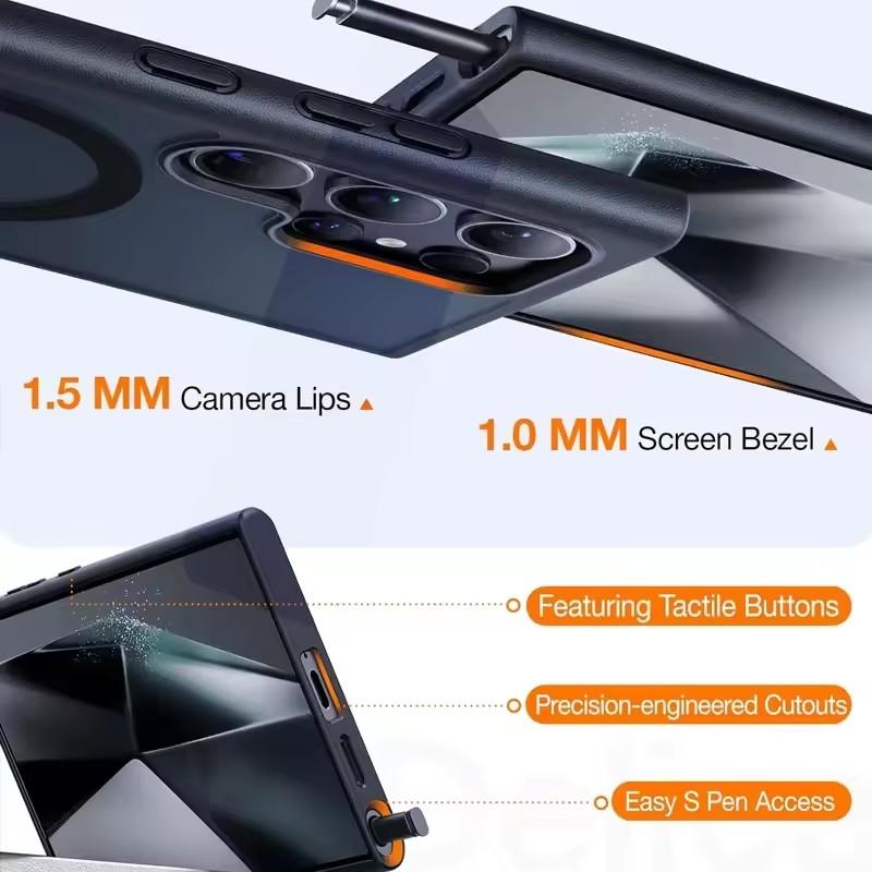 Магнитный чехол Magsafe для мобильного телефона с подставкой для Samsung Galaxy S25 S24 S23 Ultra S22 Plus Чехлы-подставки с держателем