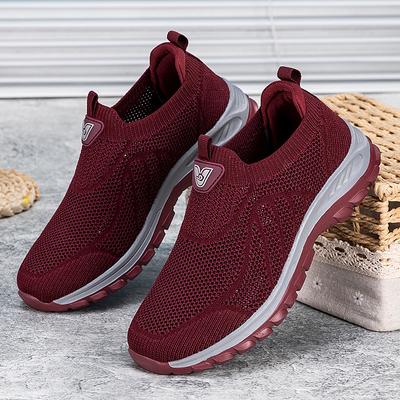 Женская обувь Дышащие кроссовки-слипоны из летящего трикотажа Женские кроссовки 2025 Нескользящая обувь из летящего трикотажа для одной ноги Мужская