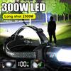 NEW 250000LM Powerful LED Headlamp Rechargeable Headlight Outdoor Zoom Waterproof Work Head Lamp Super Bright Hunting Head Torch