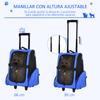 Pet Carrier, 2-in-1 Backpack Trolley, 2 Wheels, Aluminum Handle, 42 x 25 x 55 cm, Blue