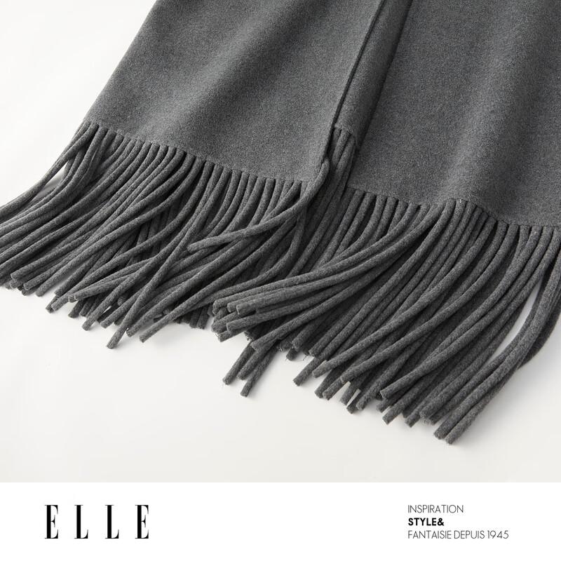ELLE Женское двустороннее пальто с бахромой из натуральной шерсти ягненка