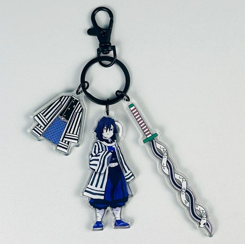 Keychain Pendant Anime Demon Slayer Kimetsu No Yaiba Kamado Tanjirou Double Sided HD Bag Pendant Gift For Fans Cosplay Props Jewelry Gift