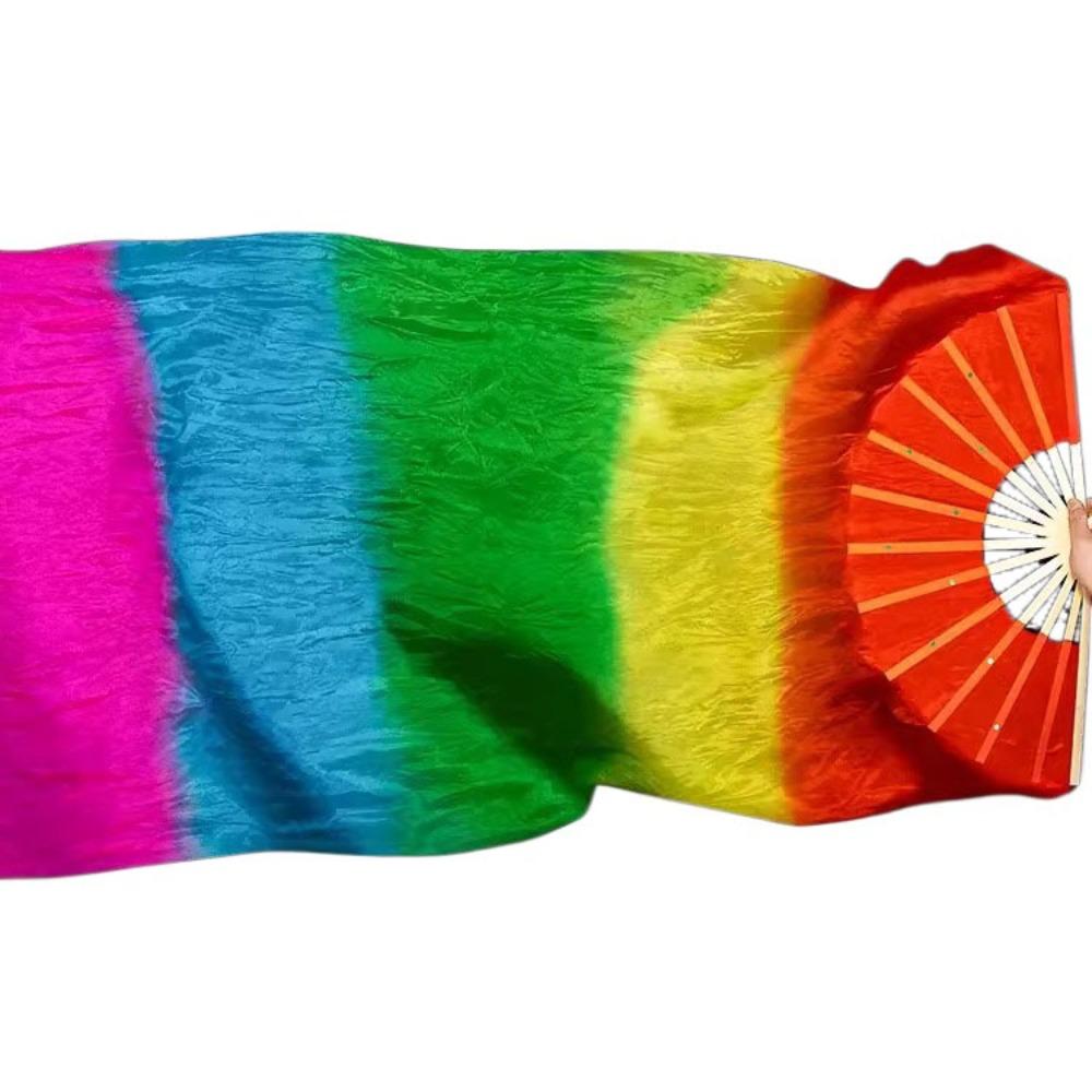 150см Веер для танца живота Имитация шелка Реквизит для танца Янко Реквизит для выступления Танцевальный длинный веер Сцена