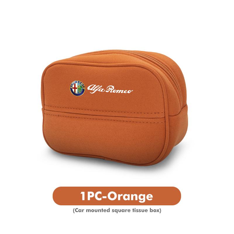 For Alfa Romeo Car Logo Seat Back Hanging Tissue Organizer Paper Storage Bag Accessories 159 Giulietta Giulia 147 Mito 156 159
