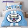 Manchester City F Custom Name Pattern Bedding Quilt Set Quilt Cover Pillowcase Home Birthday Gift(1 * duvet cover + 2 * pillowcase, without core)