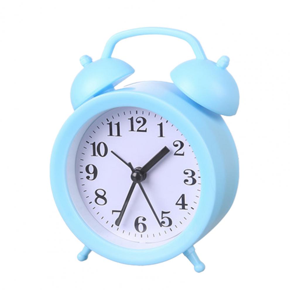 Double Bell Clock Accurate Timekeeping Battery Operated Analog Mini Round Bedside Desk Alarm Clock Cute Kids Gift