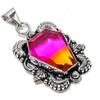 Двухцветный турмалин драгоценный камень 925 стерлинговое серебро ювелирный кулон 1.85" Y0u40