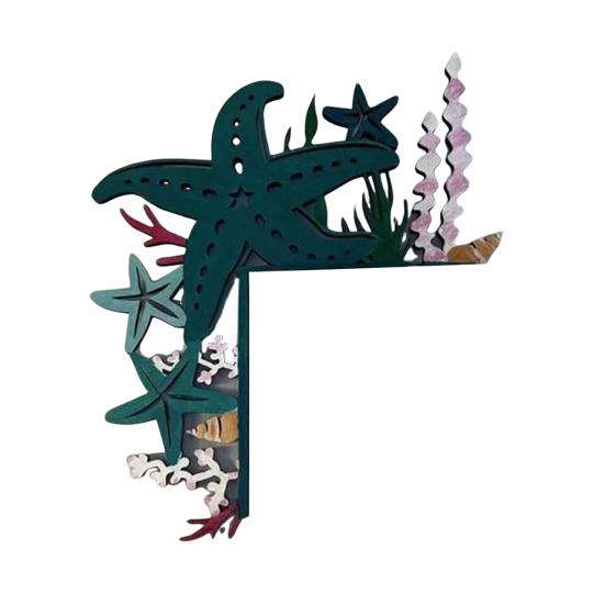 Hand Painted Door Corner Decoration Hummingbird Flower Leaves Starfish Silhouette Door Frame Sign Front Door Topper Sitter Wall Art Ornament