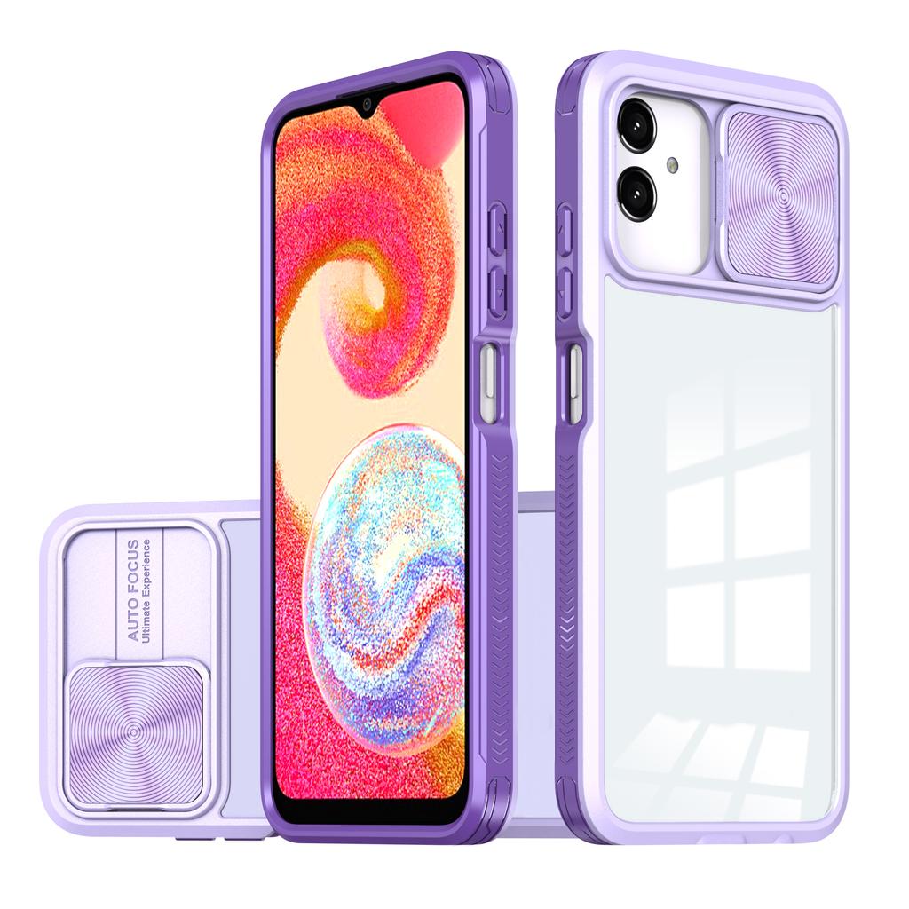 Ударопрочный прозрачный чехол для Samsung Galaxy A04E A04S A04 M04 F04 A03S A03 Core A02S Slide Metal Защитная крышка объектива