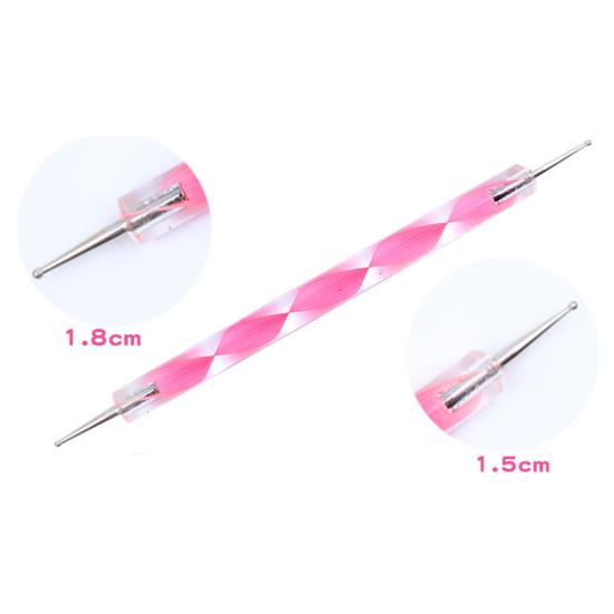 5Pcs 2 Way Marbleizing Dotting Manicure Tools DIY Nail Art Rod Painting Dot Pen