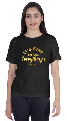 Футболка с круглым вырезом «Its Fine I'm Fine Everything Is Fine» с надписью «Вдохновляющий трикотажный топ с надписью «It's Fine I'm Fine»