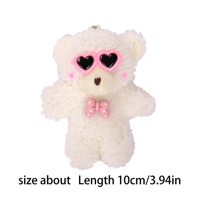 Мультяшный медведь кукла милый плюшевый румянец очки медведь брелок кулон мягкая игрушка сумка украшение пара друзья аксессуары дети подарок