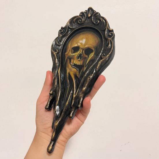 Настенное искусство Ручная работа Жидкая Сюрреалистичная Картина Череп Готика Рамка Настенная