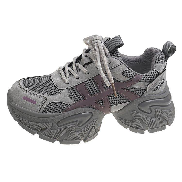 Кожаные кроссовки на толстой подошве с узкой талией, женские, 2025 год, осенние новинки, маленькие, с увеличением роста на 6 см, цветные, спортивные и повседневные