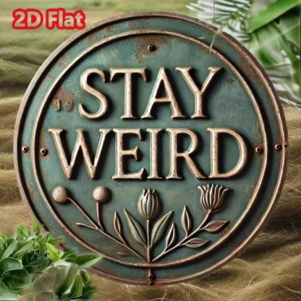 Винтажная круглая металлическая табличка Stay Weird Креативный настенный декор Подарок