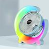 Портативный USB-перезаряжаемый настольный вентилятор с RGB-светодиодной ночной подсветкой, 3 скорости, тихий вентилятор циркуляции воздуха, 360° регулируемый, для дома, офиса, спальни