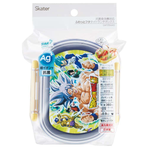 Skater Kids' Lunch Box, 1 Tier, 360ml, with Inner, Dome-Shaped, Perfect for Filling Kids' Lunches, Antibacterial, Made in Japan, Dragon Ball Super 23