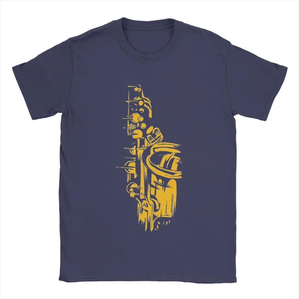 Saxophone T Shirts 100% Cotton Vintage T-Shirt Crewneck Tee Shirt Short Sleeve Clothing Original