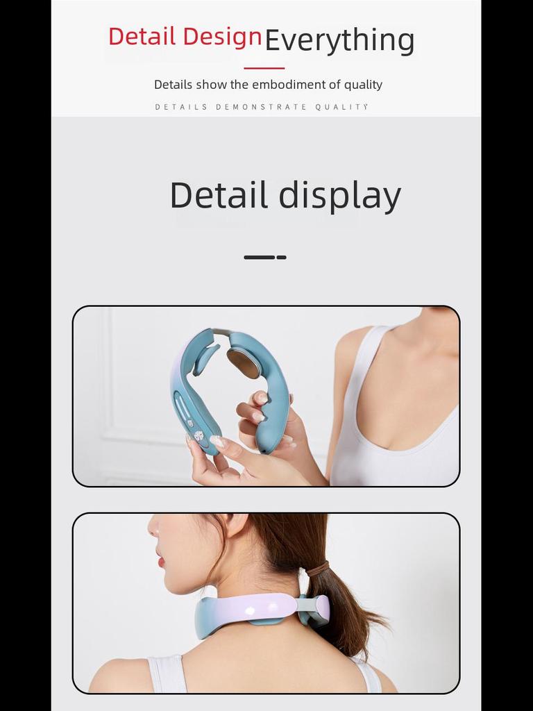 Портативный электрический шейный массажер с импульсом и подогревом для расслабления шеи и плеч