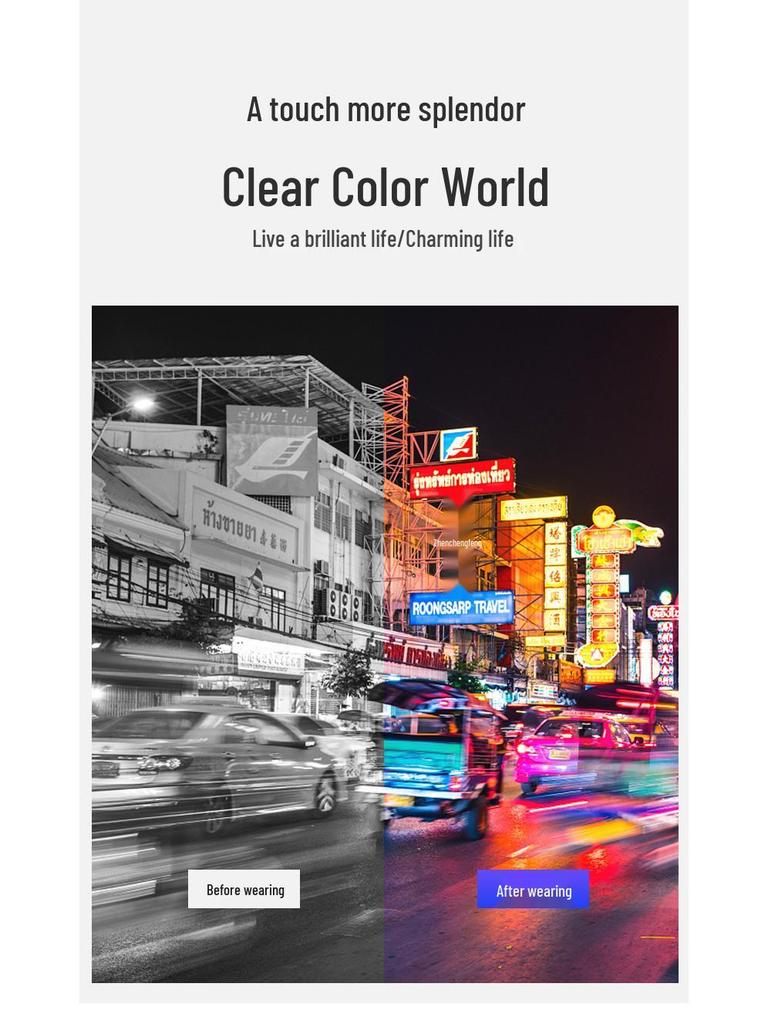 Унисекс очки для коррекции цветовой слепоты при красно-зеленой слабости с полнокадровым дизайном для улучшения распознавания цветов и чтения изображений