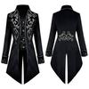 Gothic Victorian Tailcoat Jacket Men Steampunk Medieval Cosplay Costume Male Pirate