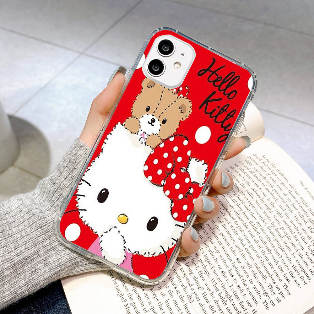 Чехол для Samsung A04 A14 A23 A34 A54 M23 M33 M52 M53 Realme 10 9 C30S C35 C55 VIVO Y02S Y21 Y51 X80 Pro Прозрачный чехол LI8 Lovely Hello Kitty