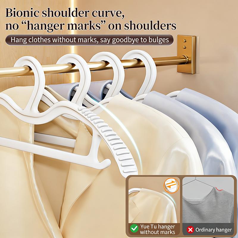 Wide Shoulder Clothes Hangers 10 Pack Non Slip Mark Free with Short Neck for Suit Shirts Coats Home Wardrobe Closet