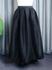 AOMEI Макси-черная юбка для женщин с высокой талией, плиссированные повседневные вечерние праздничные юбки больших размеров, длинные юбки