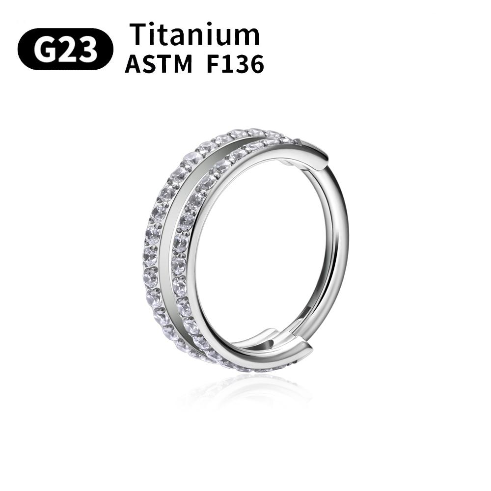 ASTM F136 G23 Титановый Пирсинг Кольцо-кликер для Носа Кольцо-обруч для Хряща Уха Helix Серьги-кольца Цирконий Нос Лабрет Серьга в Ухо Тело