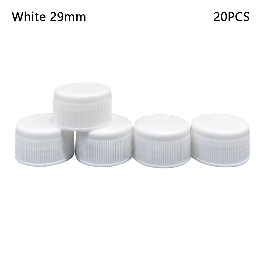 20pcs 28mm Plastic Bottle Cap Multi-purpose Reusable Drinking Bottle Cap Circular with Gasket Screw Bottle Cap