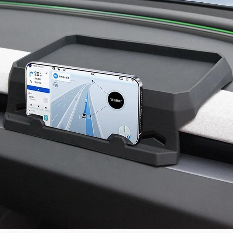 Movable Dashboard Tray for Tesla Model 3 Highland for Model Y Launch 2025 Tissue ETC Phone Holder Storage Box Car Accessories