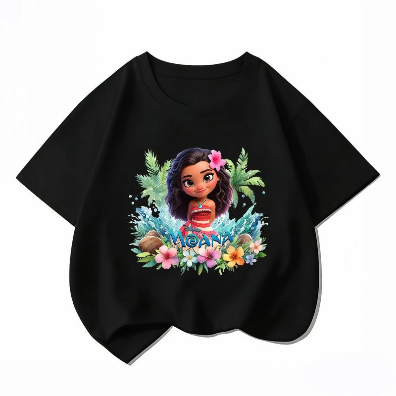 Potdemiel Disney Моана 2 Новая детская футболка 100% хлопок, для мальчиков и девочек, повседневная, удобная, дышащая детская футболка