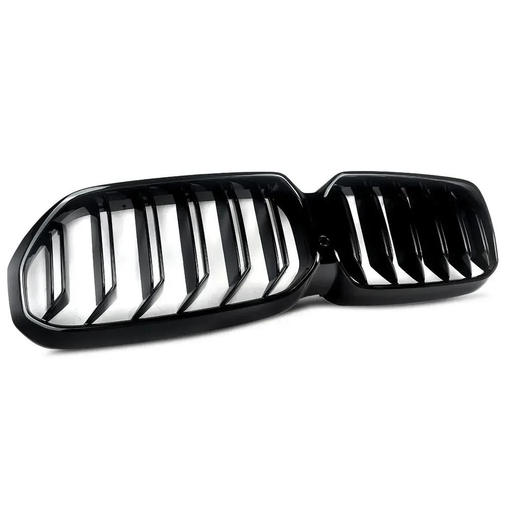 For 2021-2023 BMW G30 G31 530i 540i Dual Slats Front Kidney Grille Gloss Black