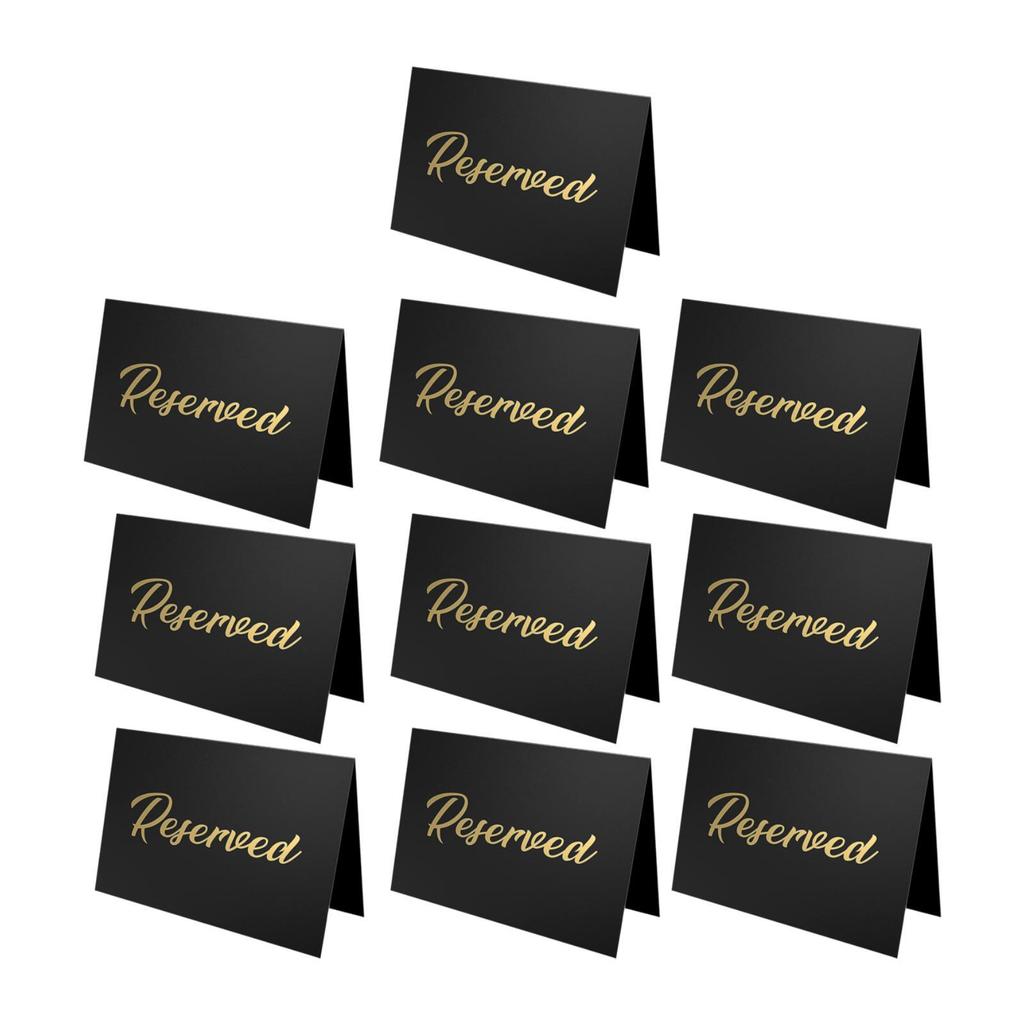 10 Pieces Reserved Table Signs AntiSlip Multifunction Cardstock Placeholders for Anniversary Business Wedding Meeting Room Favor