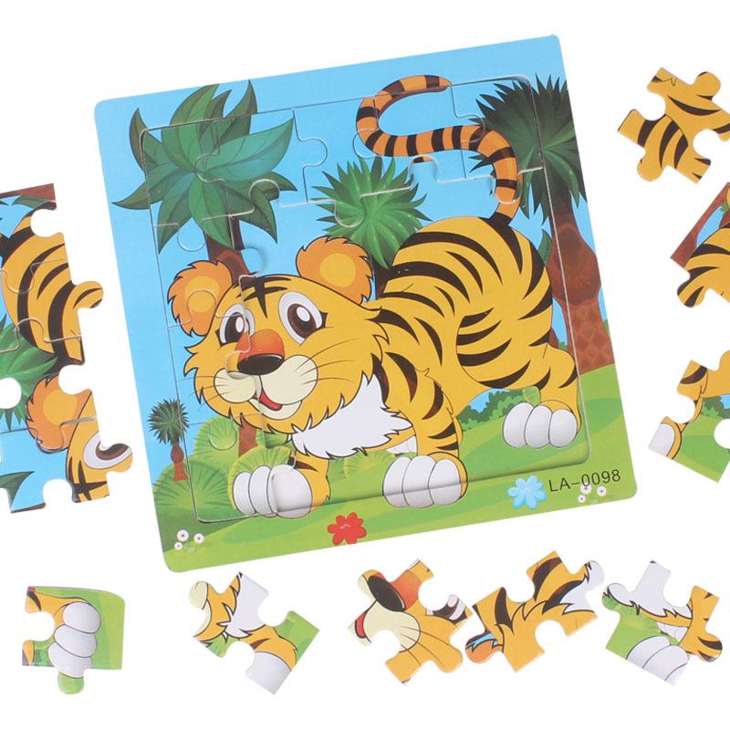 20-Piece Wooden Animal Cartoon Puzzle for Children Ages 3-7: Educational Early Learning Toy