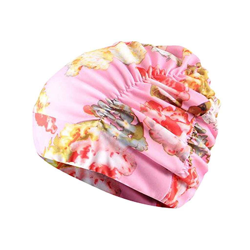 Женская модная плиссированная удобная шапочка для купания большого размера с длинными волосами и ушками для плавания
