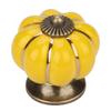 Ceramic Pumpkin Knobs European Style Handle Pull for Room Cabinet Drawer Furniture Yellow