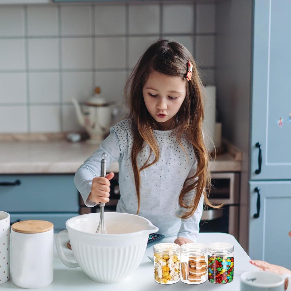 Aoriher 48 шт. 8 унций Пластиковые банки-масонки с крышками Круглые прозрачные пластиковые банки Контейнеры Многоразовые Маленькие пустые контейнеры для хранения Пищевые контейнеры для